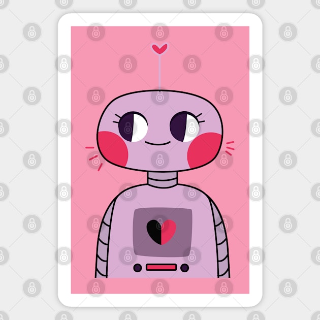 Miss Valentine Robot Magnet by Megadorim